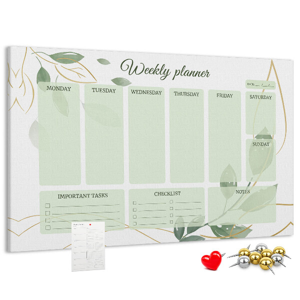 Cork board Leafy weekly planner