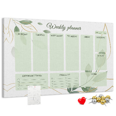 Cork board Leafy weekly planner