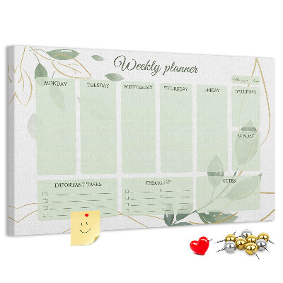 Cork board Leafy weekly planner