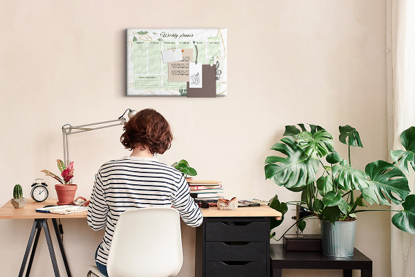 Cork board Leafy weekly planner