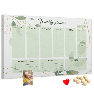 Cork board Leafy weekly planner