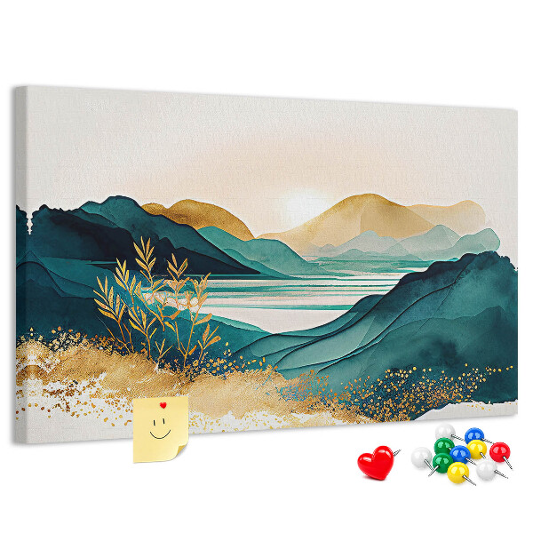 Cork display board Mountain landscape