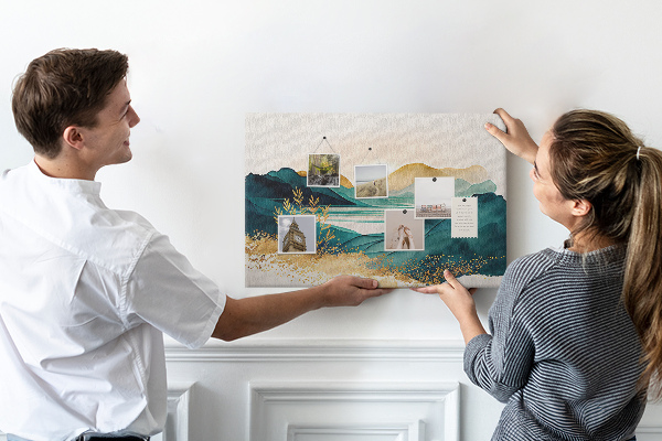 Cork display board Mountain landscape