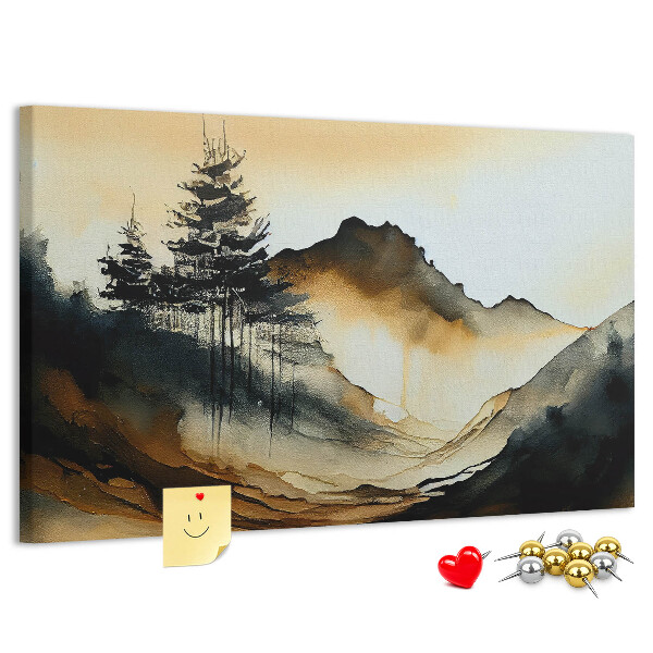 Cork memo board Abstract landscape