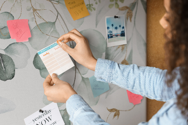 Cork memo board Hanging plants