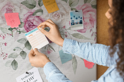 Cork display board Watercolor roses