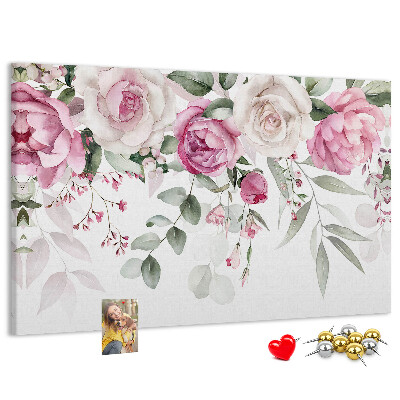 Cork display board Watercolor roses