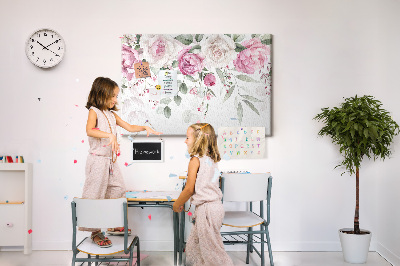 Cork display board Watercolor roses