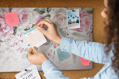 Cork display board Watercolor roses