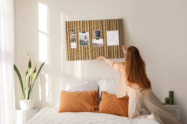Cork memo board Bamboo sticks