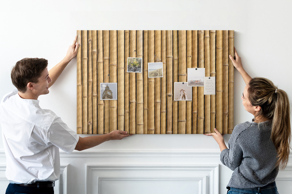 Cork memo board Bamboo sticks