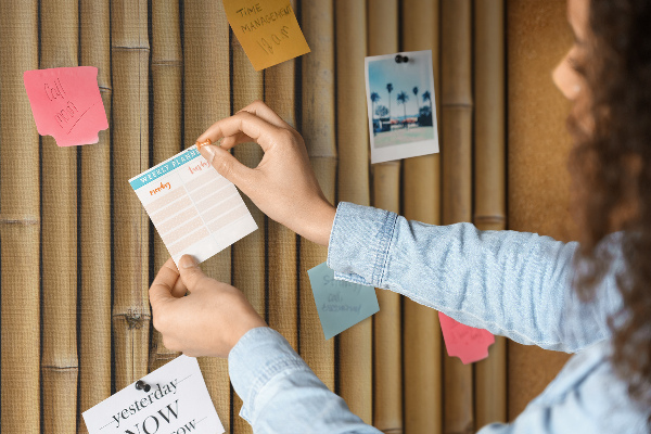 Cork memo board Bamboo sticks