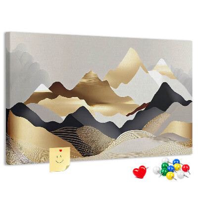 Cork memo board Mountains abstraction