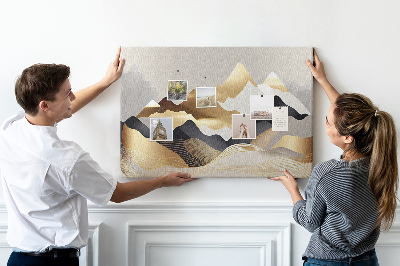 Cork memo board Mountains abstraction