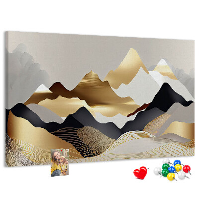 Cork memo board Mountains abstraction