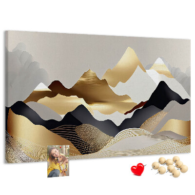 Cork memo board Mountains abstraction