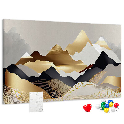 Cork memo board Mountains abstraction