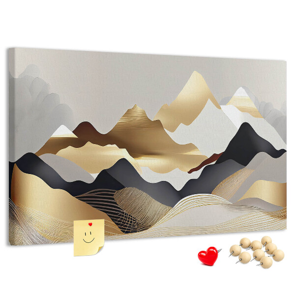 Cork memo board Mountains abstraction