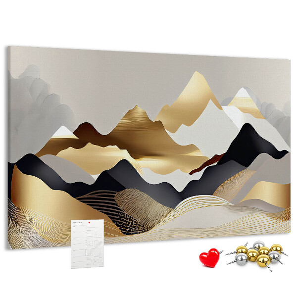 Cork memo board Mountains abstraction