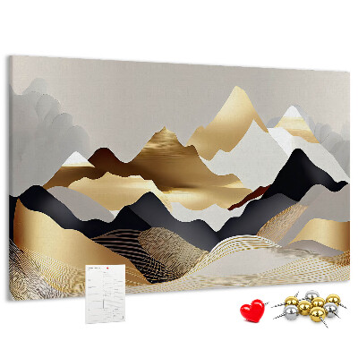 Cork memo board Mountains abstraction