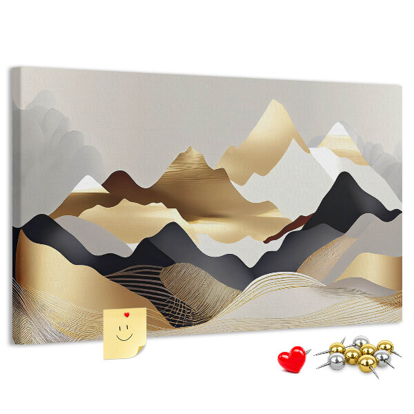 Cork memo board Mountains abstraction