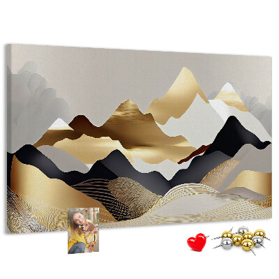Cork memo board Mountains abstraction