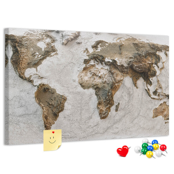 Cork board Old world map