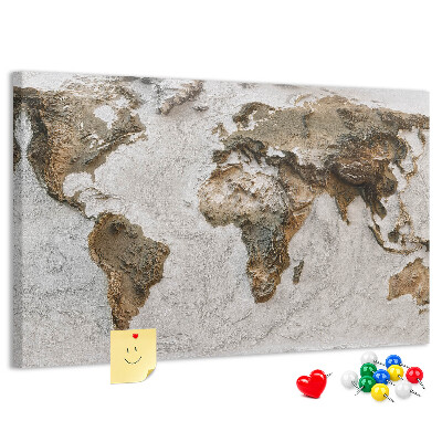 Cork board Old world map