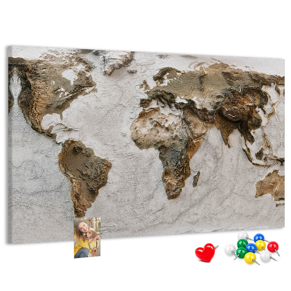 Cork board Old world map