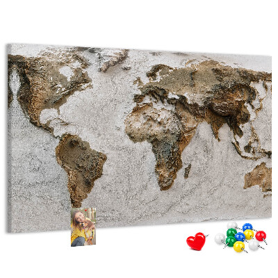 Cork board Old world map