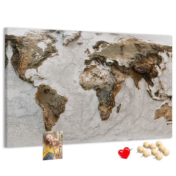 Cork board Old world map