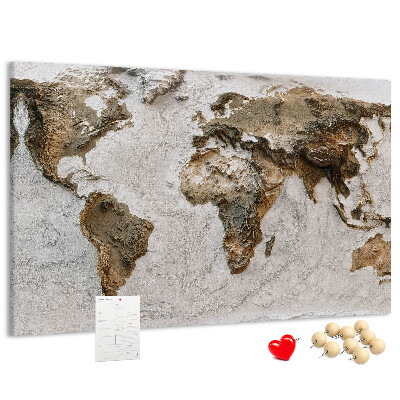 Cork board Old world map