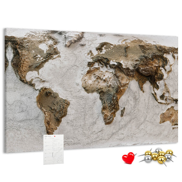 Cork board Old world map