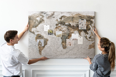 Cork board Old world map