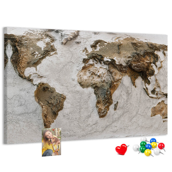 Cork board Old world map