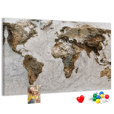 Cork board Old world map