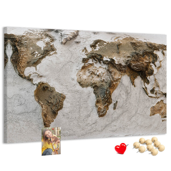 Cork board Old world map