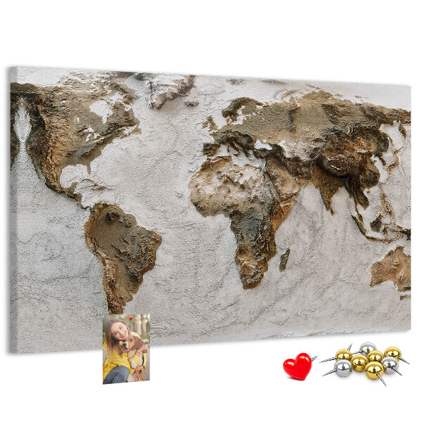 Cork board Old world map