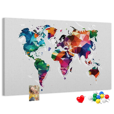 Cork display board Triangle world map