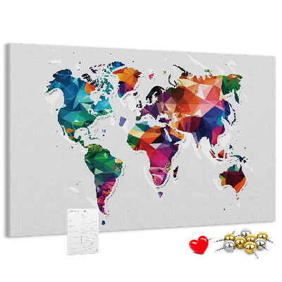Cork display board Triangle world map