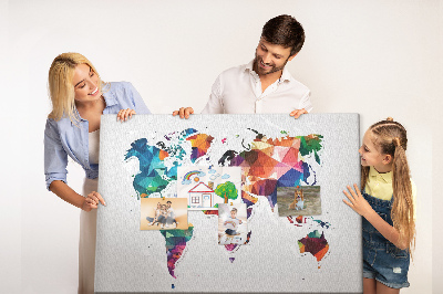 Cork display board Triangle world map