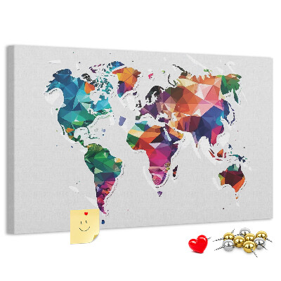 Cork display board Triangle world map