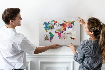 Cork display board Triangle world map