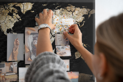 Cork memo board Drought world map