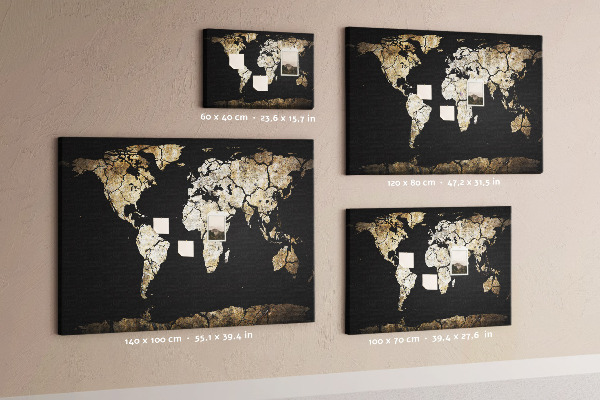 Cork memo board Drought world map
