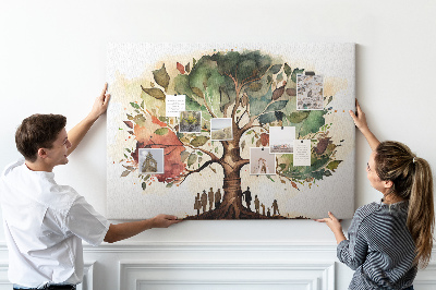 Cork display board Family tree