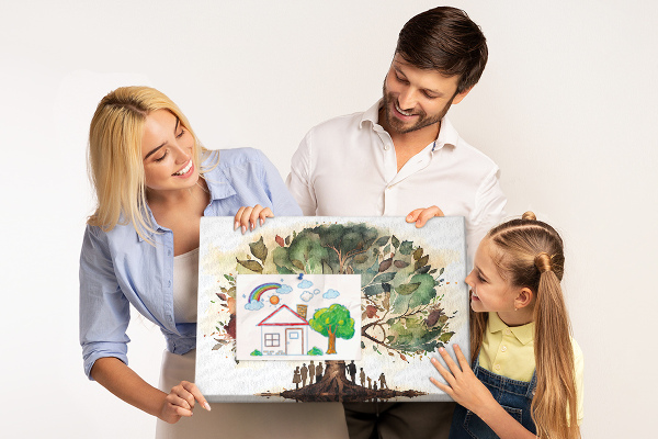 Cork display board Family tree