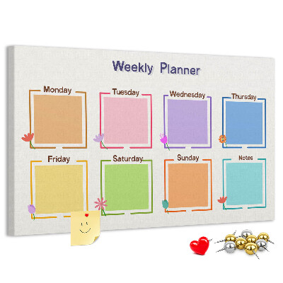 Cork board Weekly planner
