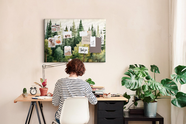 Cork board Forest landscape