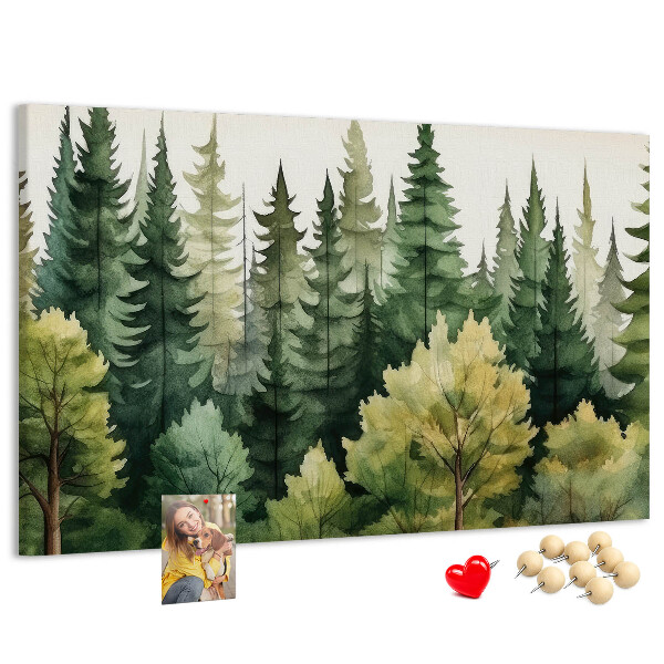 Cork board Forest landscape